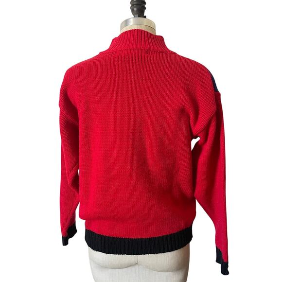 Vintage Diane von Furstenberg Red Mockneck Snowman Sweater Size Sweater - Picture 4 of 6